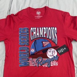 '47 Texas Rangers Red World Series Champions Graphic Tee
